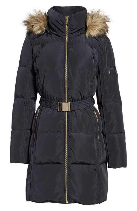 michael michael kors faux fur-trim down-filled parka